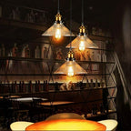 The Winterbourne Pendant — Ribbed Amber Glass Ceiling Light