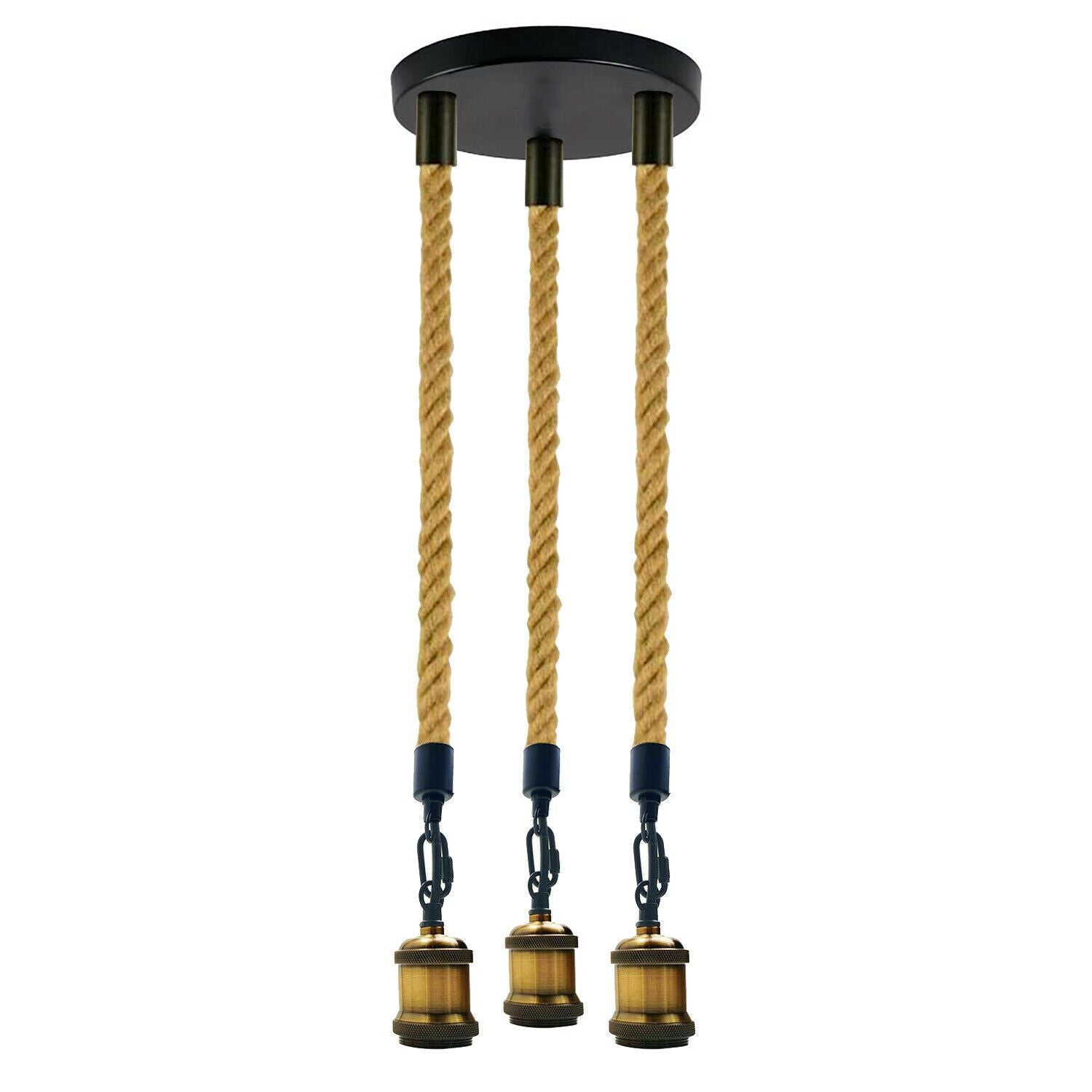 The Ropley Pendant — 3-Head Hemp Rope Light