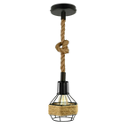 The Mariner Pendant — Hemp Rope, Black Cage