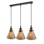 The Ashford Trio — Amber Glass Cluster Pendant