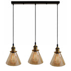 The Ashford Trio — Amber Glass Cluster Pendant