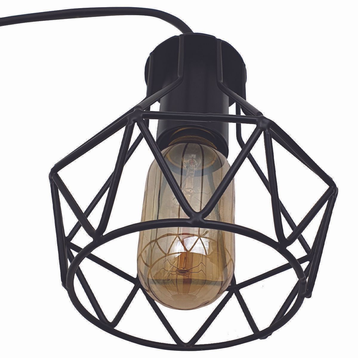 The Duskthorn Pendant Light — Black Cage (3-Head Cluster)