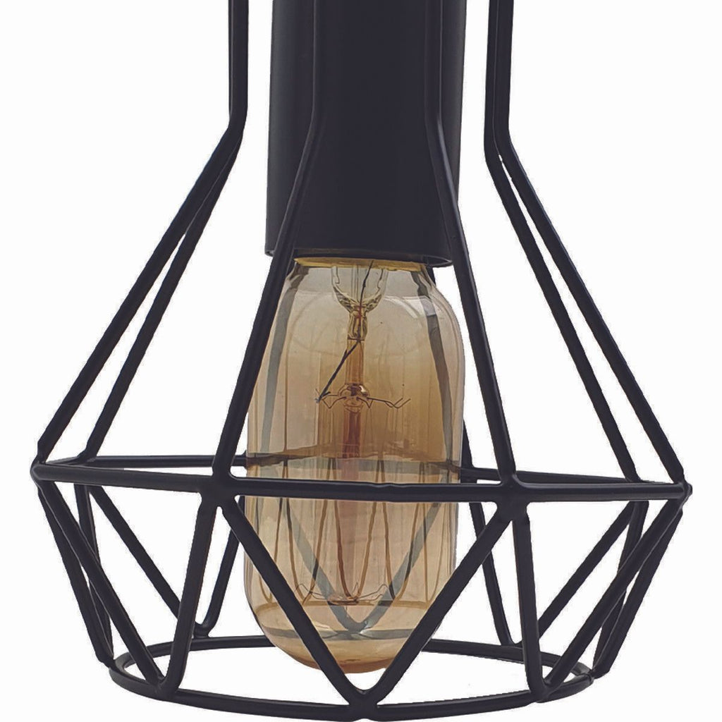 The Duskthorn Pendant Light — Black Cage (3-Head Cluster)