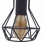 The Duskthorn Pendant Light — Black Cage (3-Head Cluster)