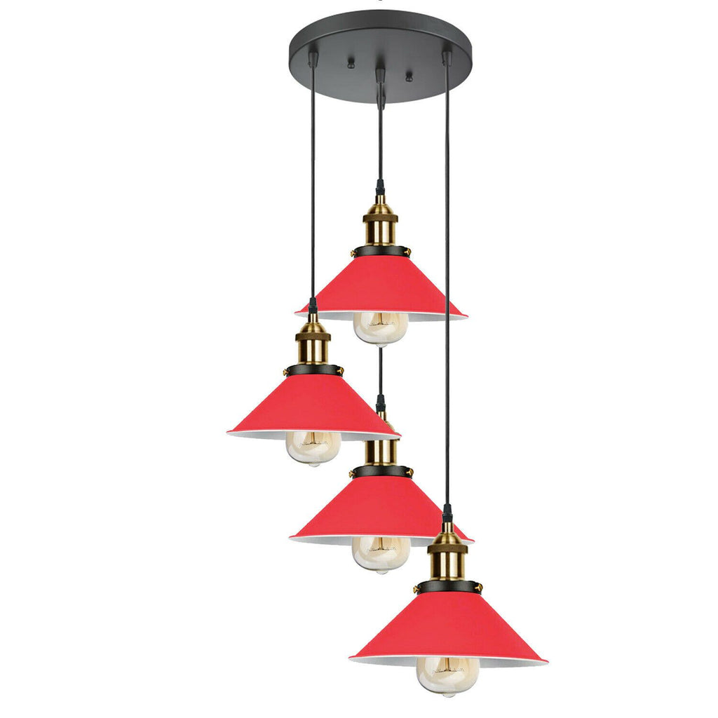 The Southerham Pendant — Red 4-Head Cascade Ceiling Light