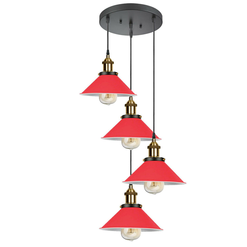 The Southerham Pendant — Red 4-Head Cascade Ceiling Light