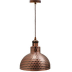 The Ferndale Pendant — Copper Perforated Dome Ceiling Light