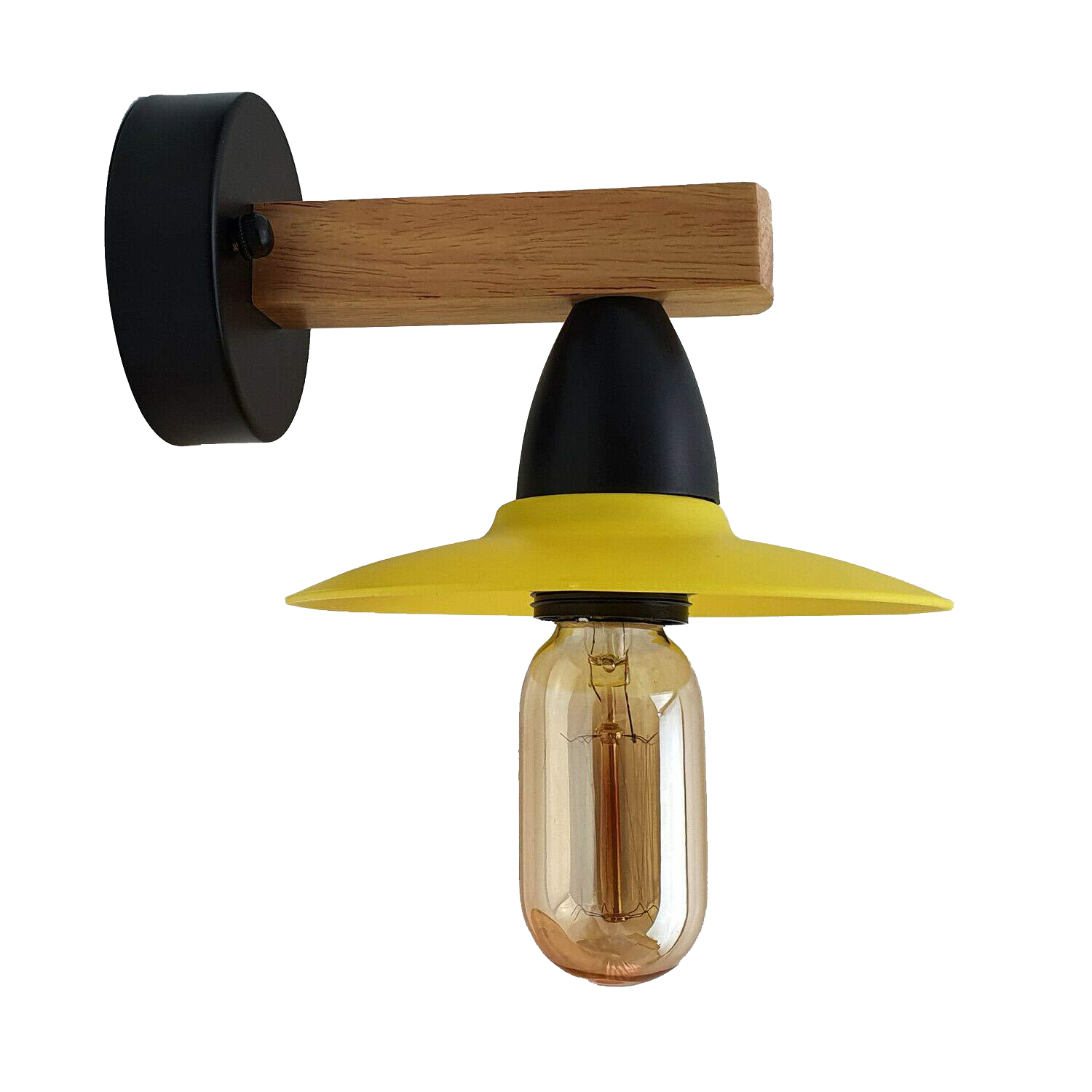 The Wetherby Twin — Yellow Cone Wood Wall Light (2 Pack)