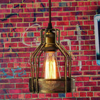 The Vellabrass Pendant — Single Cage Light
