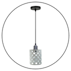 The Isadora Pendant — White, Patterned Cage