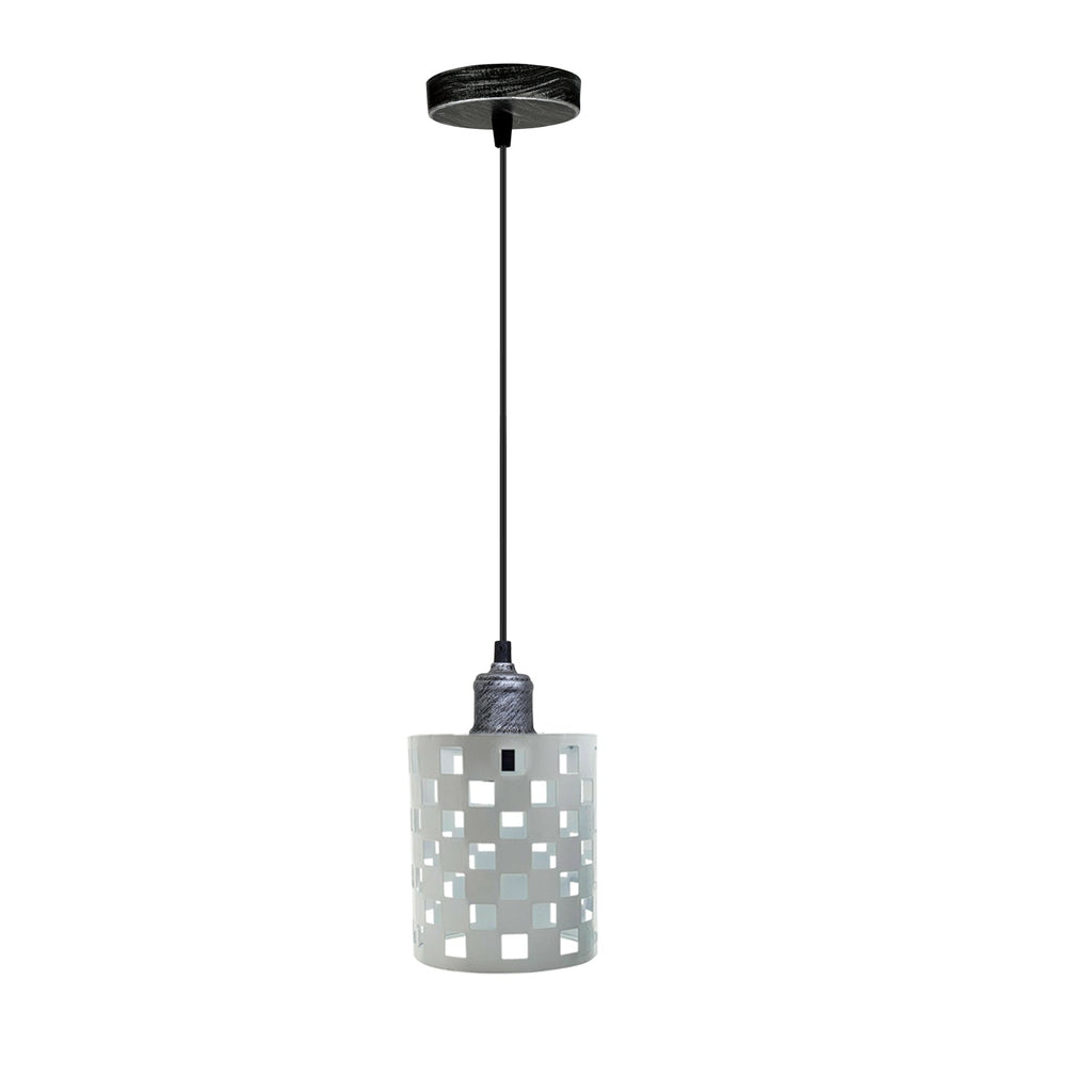 The Isadora Pendant — White, Patterned Cage