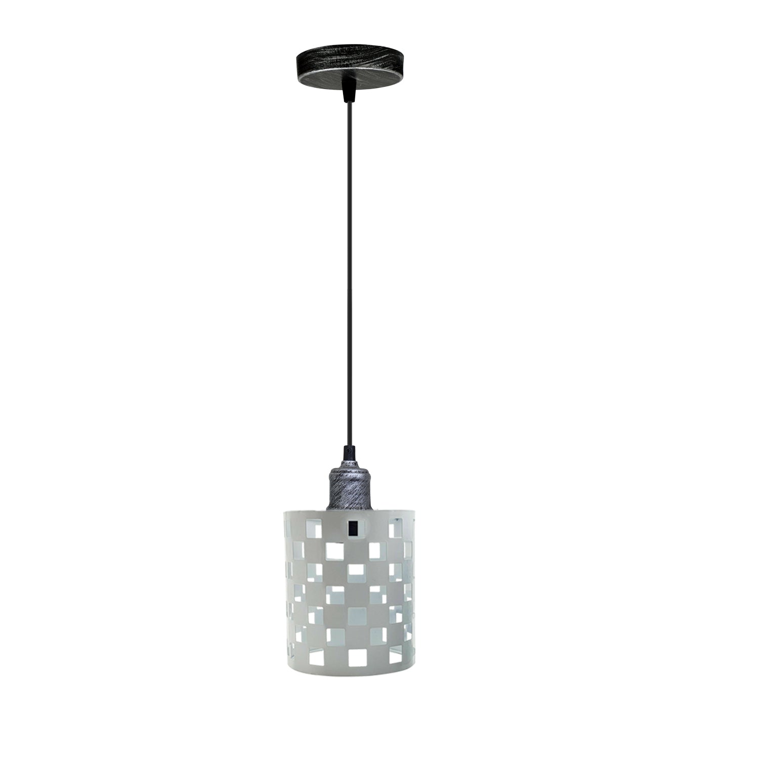 The Isadora Pendant — White, Patterned Cage