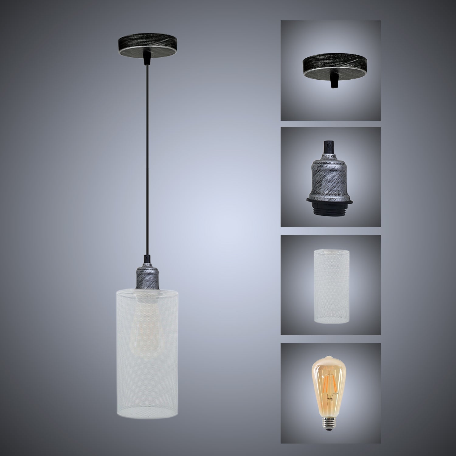 The Foundry Pendant — Industrial Mesh Cage Light