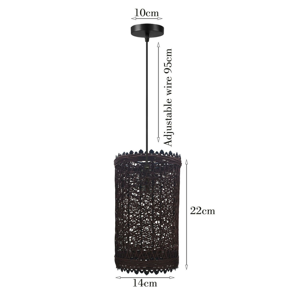 The Solisweave Pendant — Woven Rattan Cylinder Light