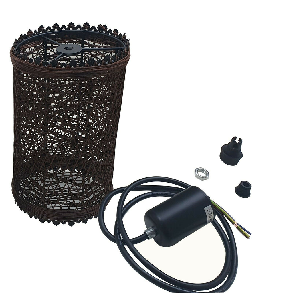 The Solisweave Pendant — Woven Rattan Cylinder Light