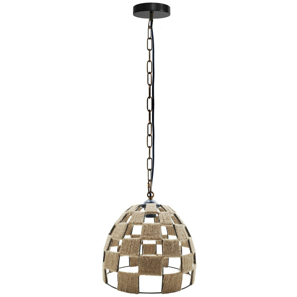 The Sienna Pendant — Woven Natural Fibre Dome Light