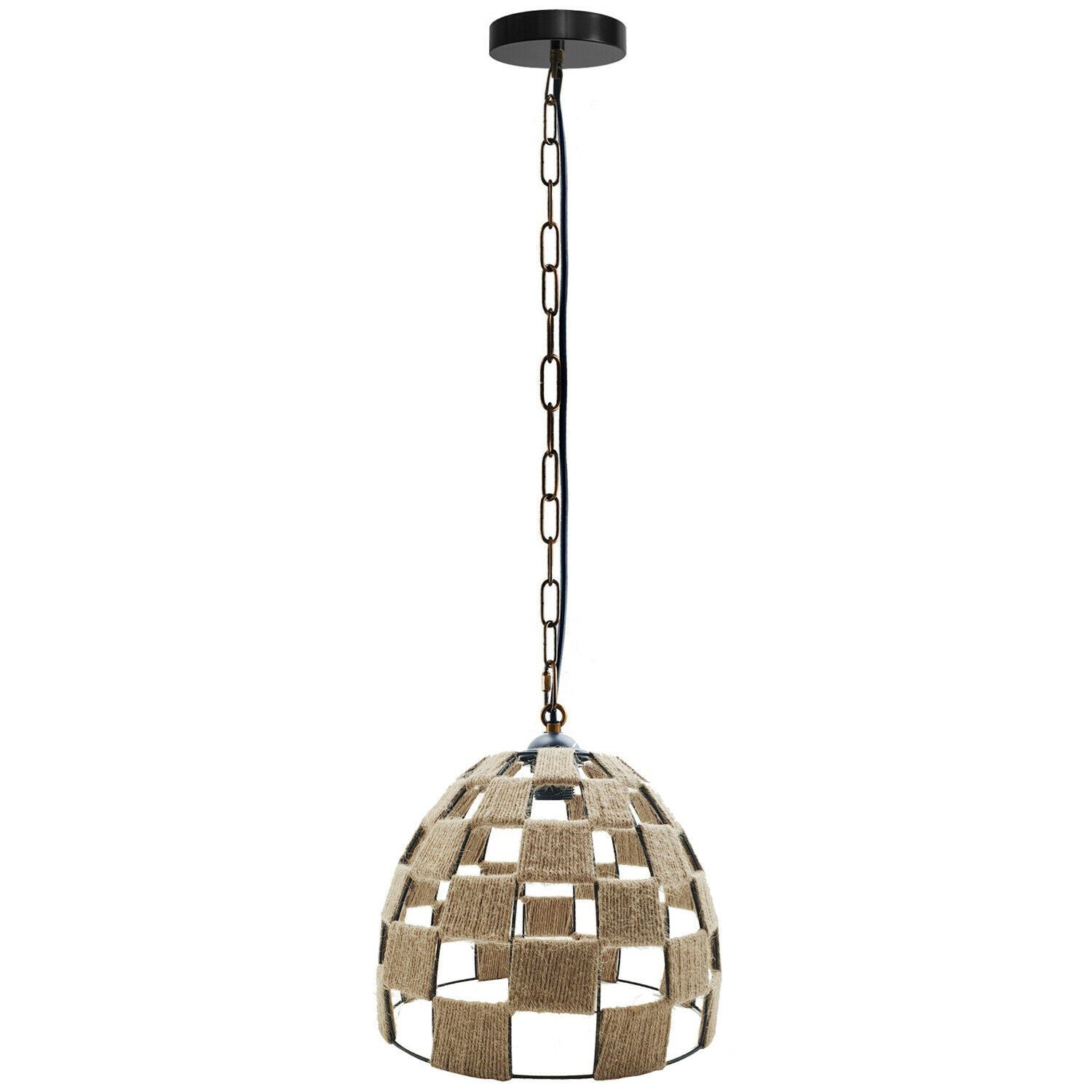 The Sienna Pendant — Woven Natural Fibre Dome Light