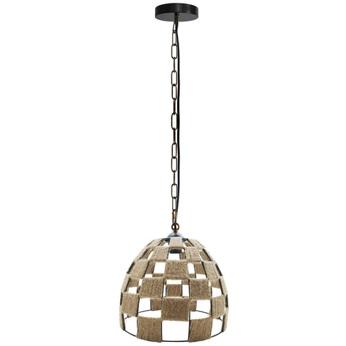 The Sienna Pendant — Woven Natural Fibre Dome Light
