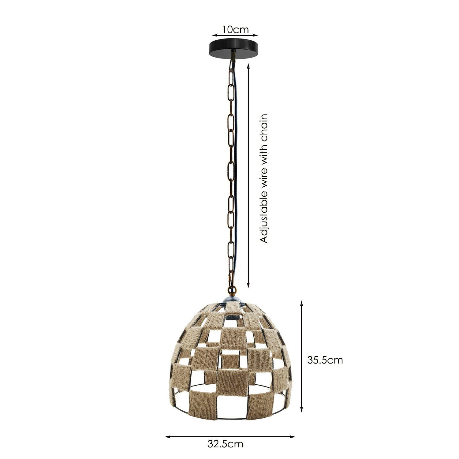 The Sienna Pendant — Woven Natural Fibre Dome Light