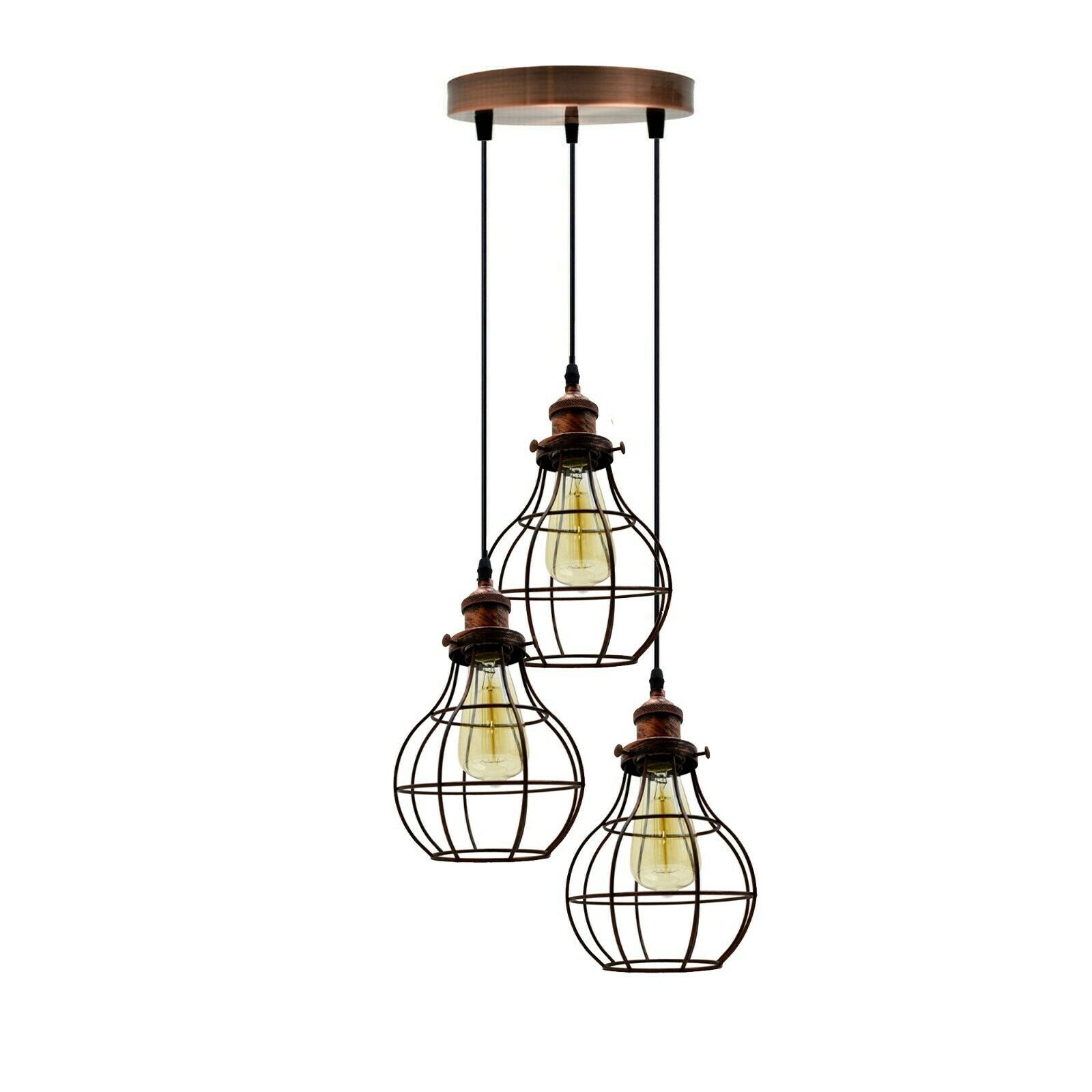 The Marchwood Pendant — 3-Way Teardrop Cage Chandelier
