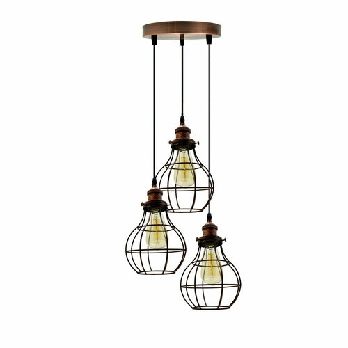 The Marchwood Pendant — 3-Way Teardrop Cage Chandelier