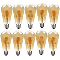 Burlington - ST64 Amber Glass Dimmable LED Bulbs, E27 2700K, 8W (Pack of 10)