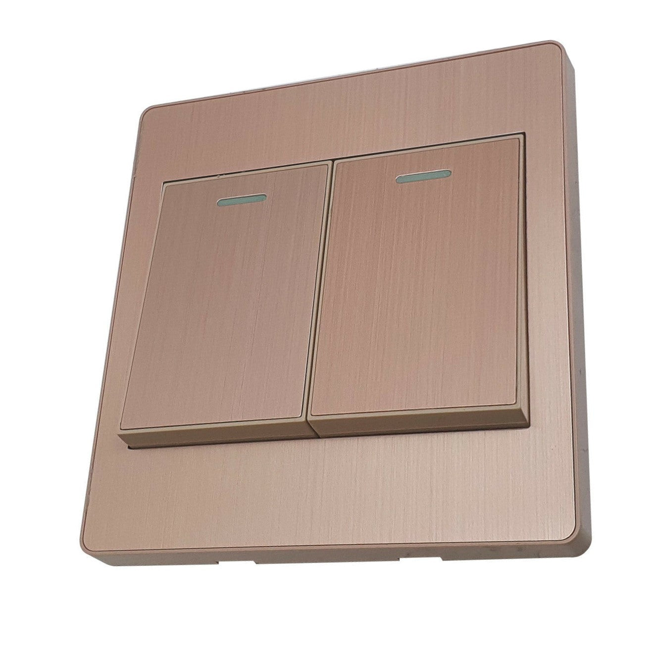 Mayfair - Screwless Brushed Gold 2-Gang Wall Light Switch
