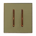 Kensington — Screwless Gold Glossy 2-Gang Wall Light Switch