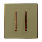 Kensington — Screwless Gold Glossy 2-Gang Wall Light Switch