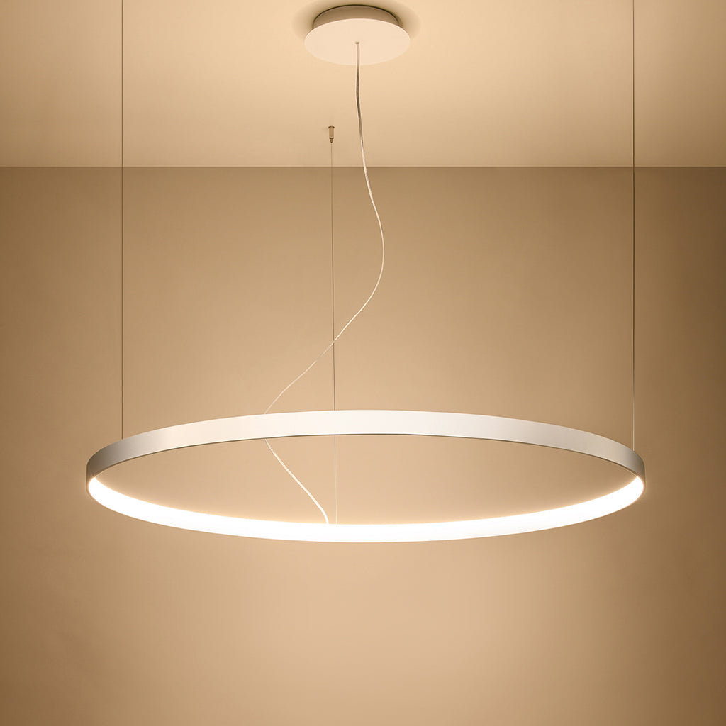 Aurelia chandelier in a contemporary living room setting, highlighting its elegant presence and ambient lighting