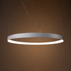 Aurelia single-halo LED pendant chandelier in a modern kitchen, adding stylish illumination