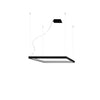 Meridian Square Halo LED Pendant Chandelier in matte black showcasing its geometric design from a side angle