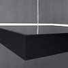 Detail view of the Meridian Square Halo LED Pendant Chandelier's clean lines and matte black finish