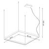Close-up of the LED light diffuser in the Meridian chandelier emphasising its modern design