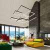 Close-up of the mounting hardware and connection details of the Meridian Square Halo LED Pendant Chandelier