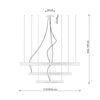 Different angle of the Rio chandelier in brushed aluminium, emphasising the tiered halo design and craftsmanship