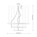Different angle of the Rio chandelier in brushed aluminium, emphasising the tiered halo design and craftsmanship