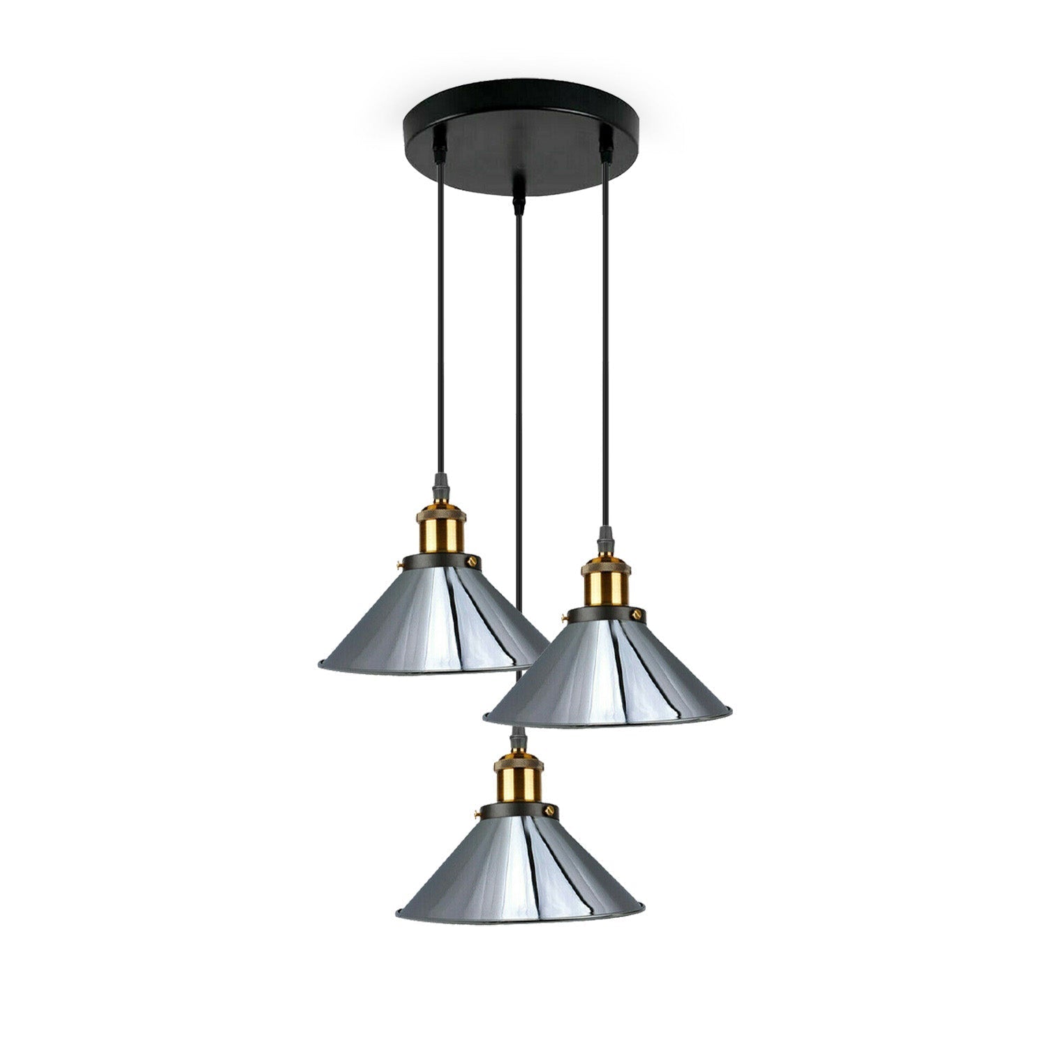 Mercer — Three-Light Chrome Cluster Chandelier — reverse angle