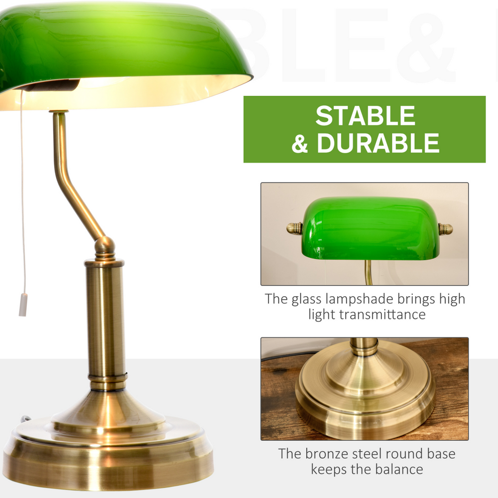 Lincoln — Banker's Library Table Lamp — shade detail
