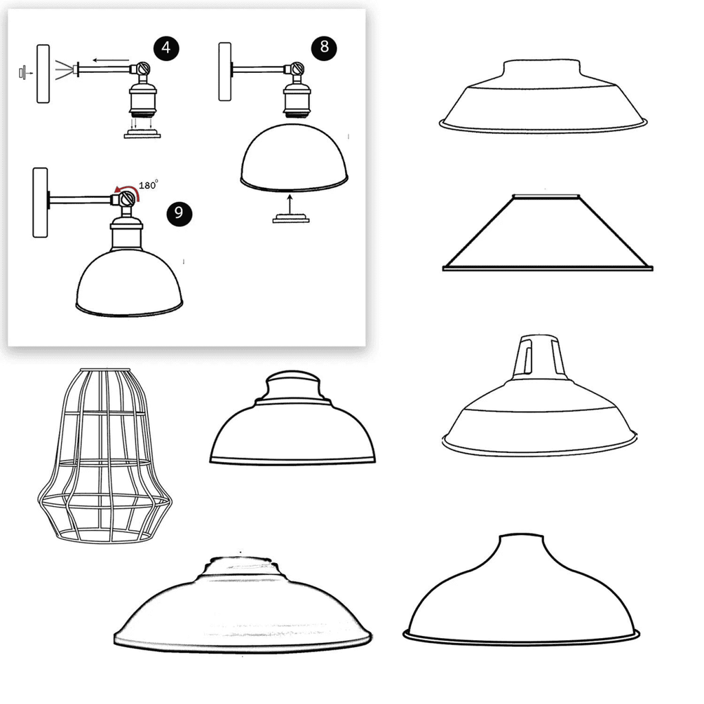 Aldgate — Adjustable Industrial Dome Wall Sconce — pendant detail