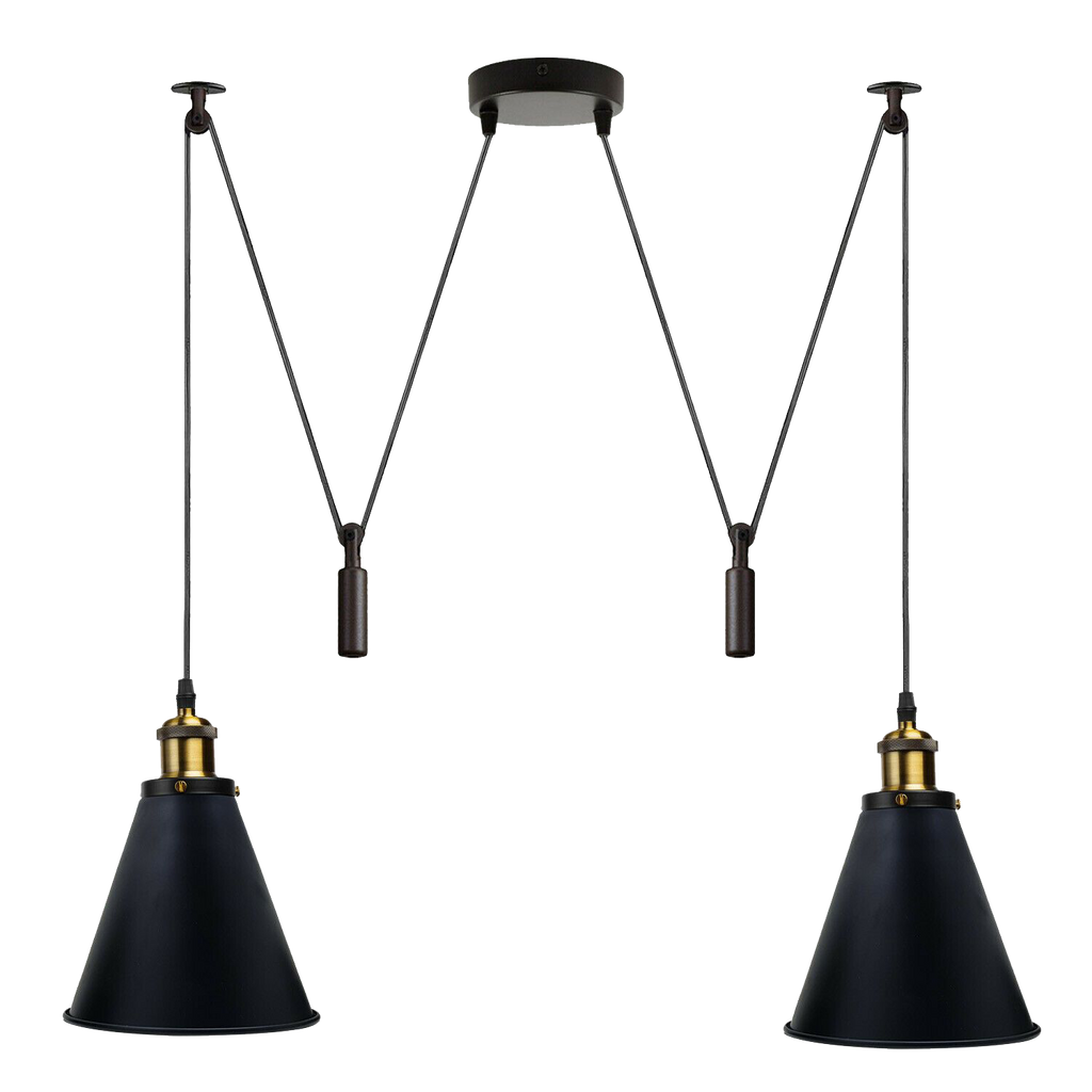 The Colby Pendant — 2-Head Pulley Spider Ceiling Light