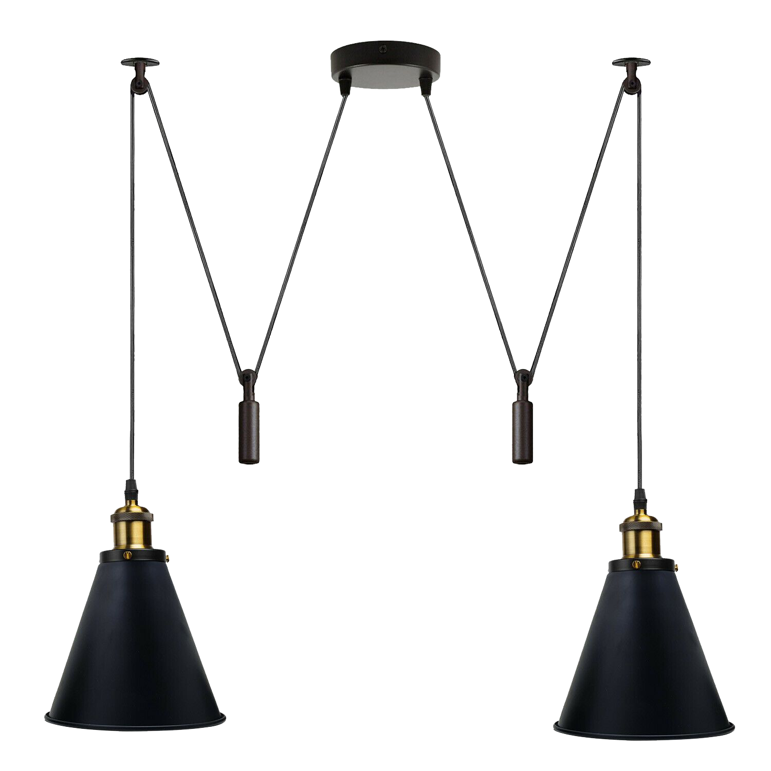 The Colby Pendant — 2-Head Pulley Spider Ceiling Light