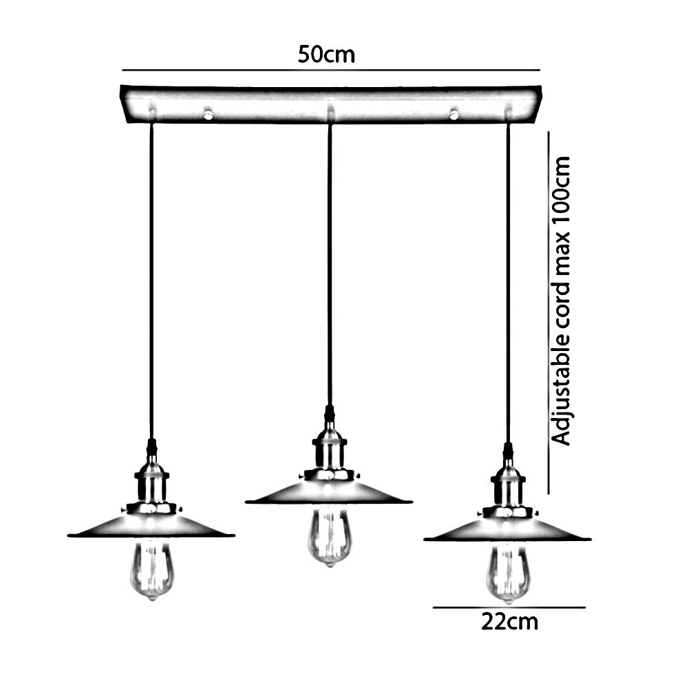 The Sovereign Pendant — 3-Light Bar, Brass