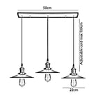The Sovereign Pendant — 3-Light Bar, Brass
