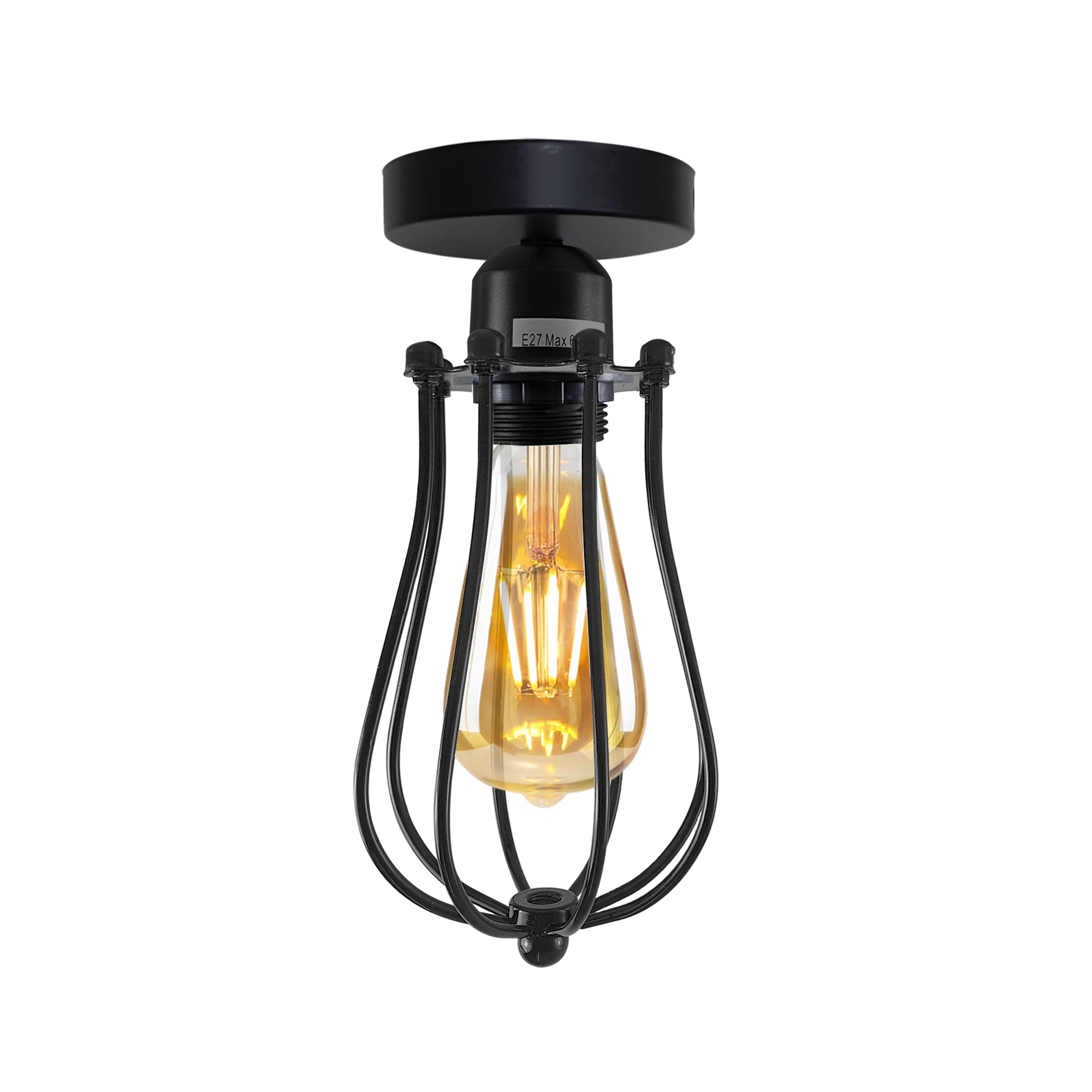 Spitalfields — Black Balloon Cage E27 Ceiling Pendant