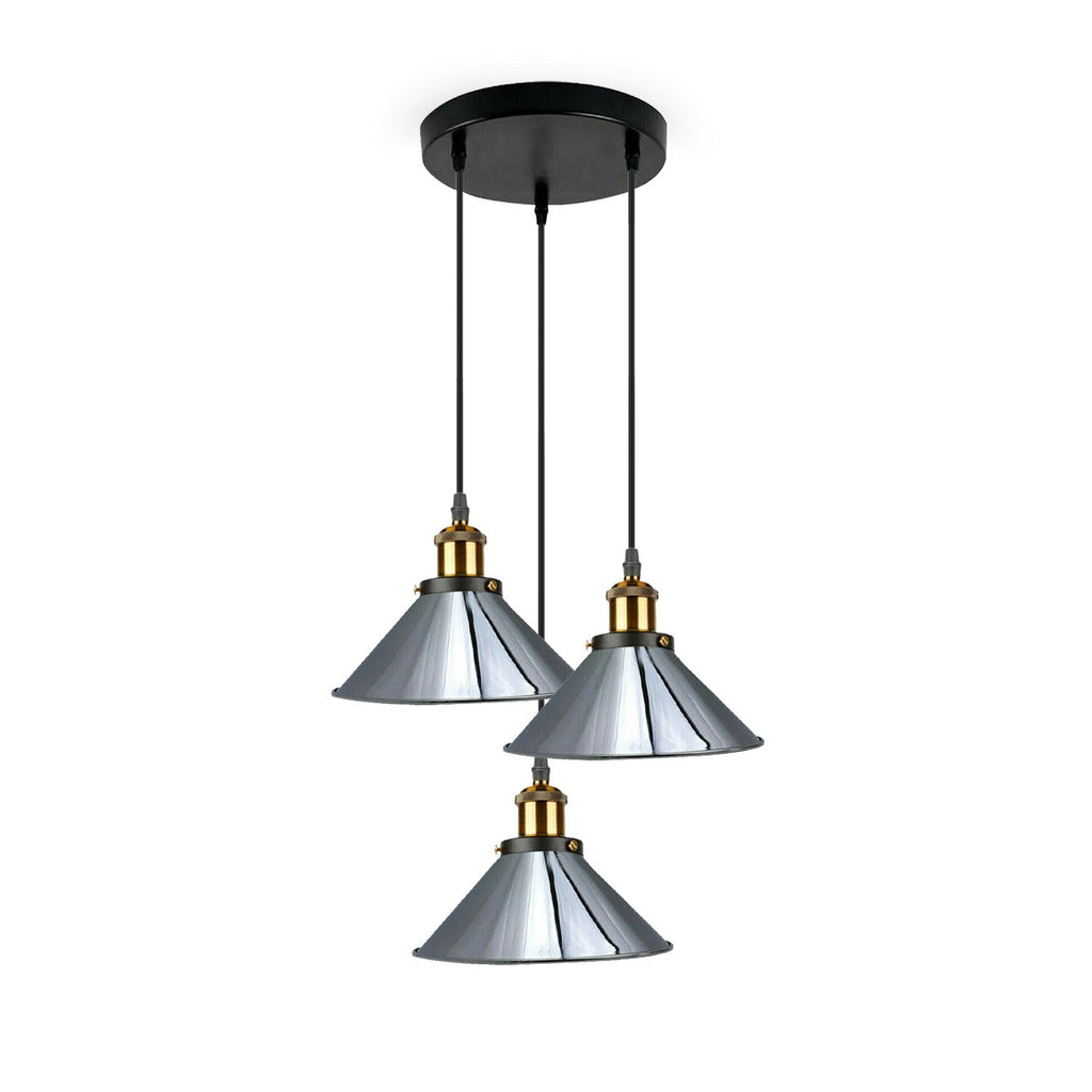 Mercer — Three-Light Chrome Cluster Chandelier — angled view