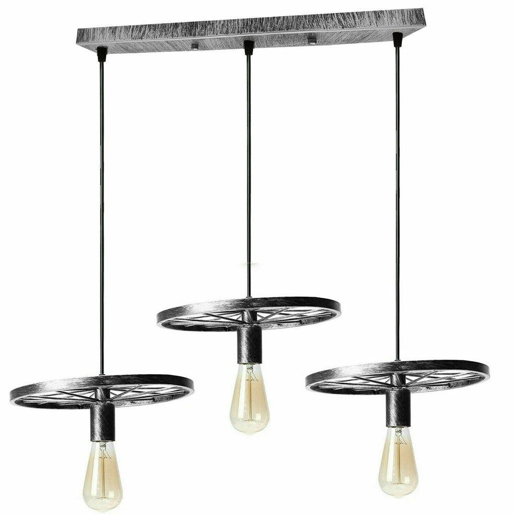 The Millhaven Pendant — Silver Cartwheel Chandelier