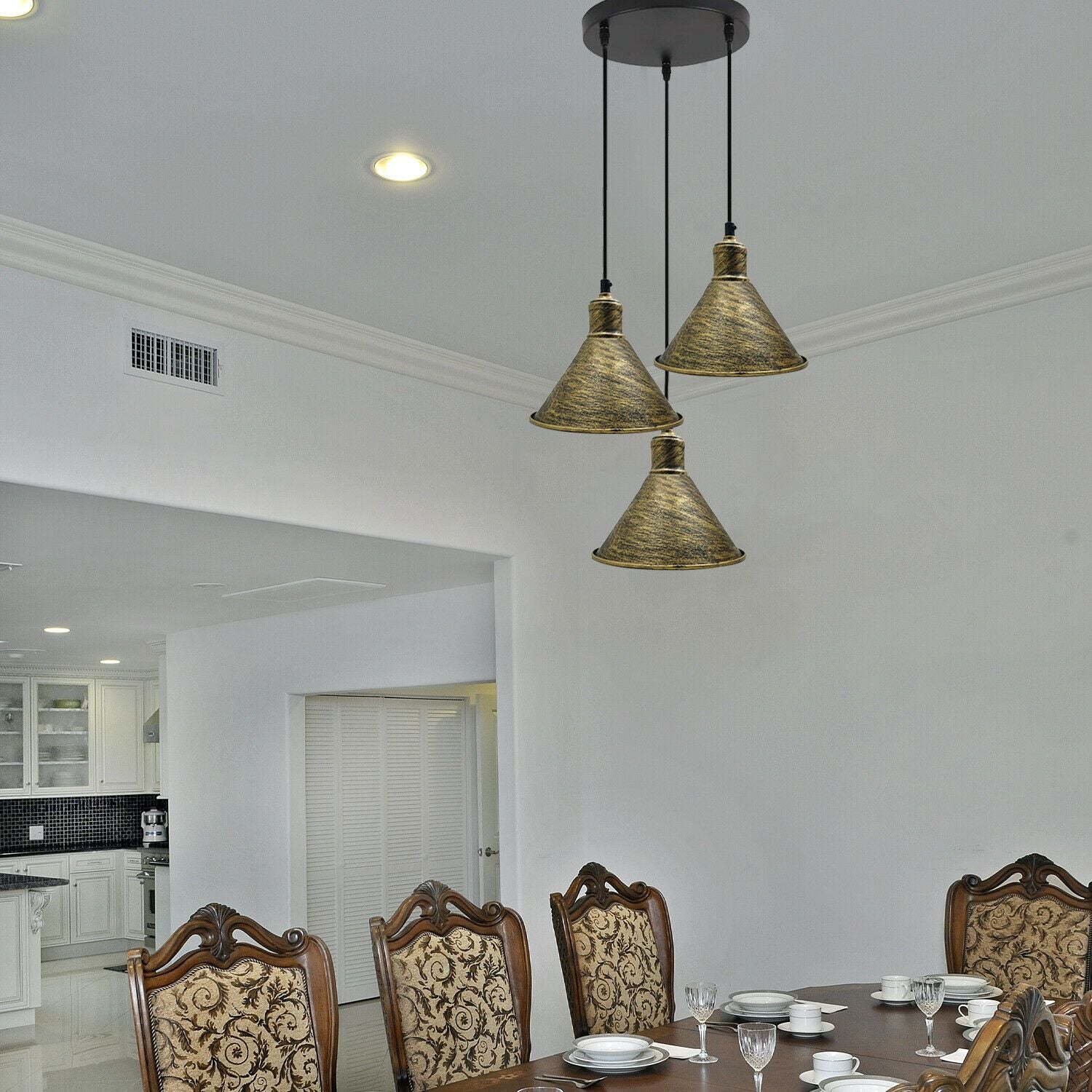 The Vernley Pendant — 3-Head Cone Cluster Ceiling Light