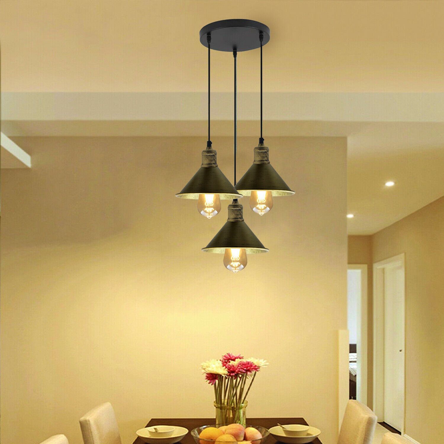 The Vernley Pendant — 3-Head Cone Cluster Ceiling Light