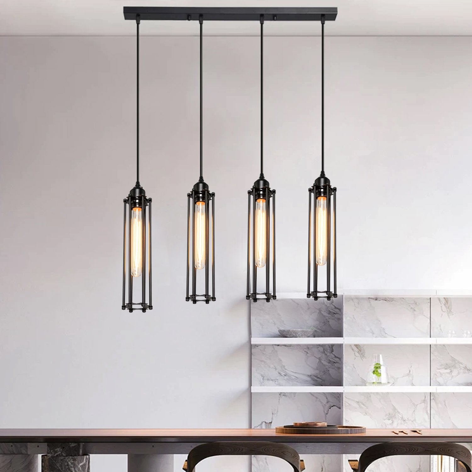 The Calshot Bar — 4-Light Cage Pendant